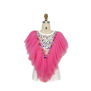 Rhinestone Ruffle Top - Boutique Bella BellaBlouse