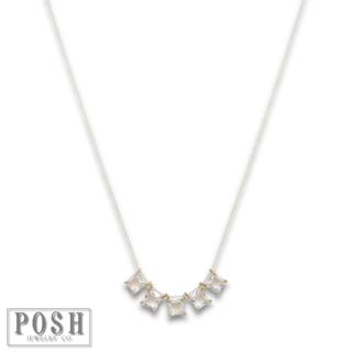 Rhinestone squares necklace - LC - Boutique Bella BellaNecklaces