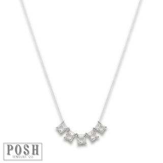 Rhinestone squares necklace - LC - Boutique Bella BellaNecklaces