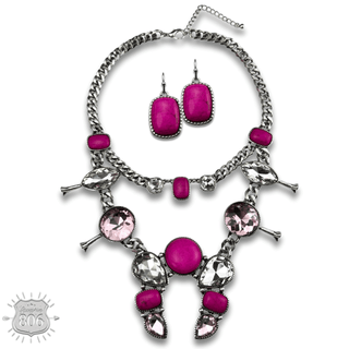 Rhinestone squash blossom necklace set - LC - Boutique Bella BellaJewelry Set