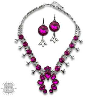 Rhinestone squash blossom necklace set - LC - Boutique Bella BellaJewelry Set