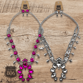 Rhinestone squash blossom necklace set - LC - Boutique Bella BellaJewelry Set