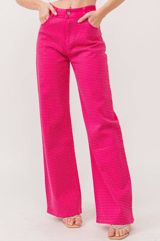 Rhinestone Stretch Denim Pants - Boutique Bella BellaJeans