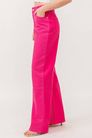 Rhinestone Stretch Denim Pants - Boutique Bella BellaJeans