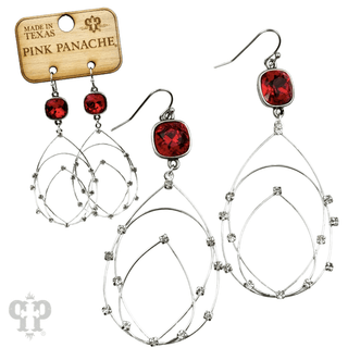Rhinestone studded layered teardrop earring, Austrian crystal - Boutique Bella BellaEarrings