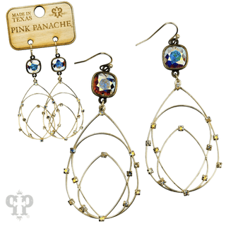 Rhinestone studded layered teardrop earring, Austrian crystal - Boutique Bella BellaEarrings
