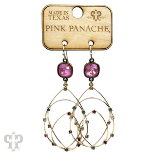 Rhinestone studded layered teardrop earring, Austrian crystal - Boutique Bella BellaEarrings