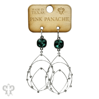 Rhinestone studded layered teardrop earring, Austrian crystal - Boutique Bella BellaEarrings