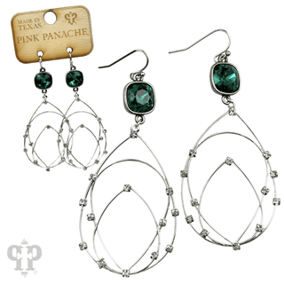 Rhinestone studded layered teardrop earring, Austrian crystal - Boutique Bella BellaEarrings