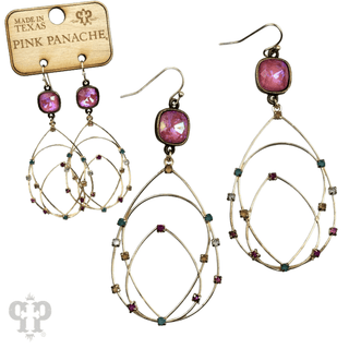 Rhinestone studded layered teardrop earring, Austrian crystal - Boutique Bella BellaEarrings