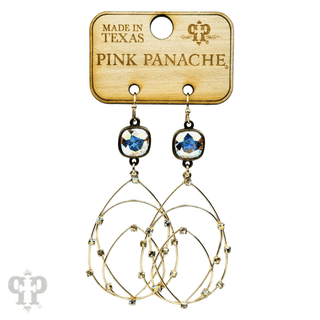 Rhinestone studded layered teardrop earring, Austrian crystal - Boutique Bella BellaEarrings
