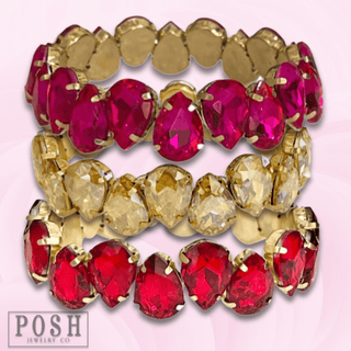 Rhinestone teardrop bracelet - LC - Boutique Bella BellaBracelets