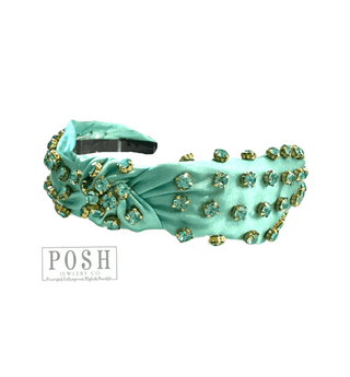 Rhinestone top knot headband - Boutique Bella BellaHeadbands