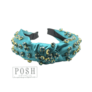 Rhinestone top knot headband - Boutique Bella BellaHeadbands