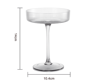 Ribbed Coupe Cocktail Glasses 8 Oz Set Of 2 Classic Manhattan Glasses For Cocktails Libbey Champagne - Boutique Bella Bella