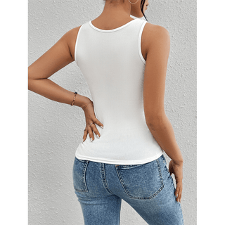 Ribbed Slim - Fit Sexy Asymmetric Sleeveless Top - Assorted - Boutique Bella BellaTank Top