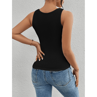 Ribbed Slim - Fit Sexy Asymmetric Sleeveless Top - Assorted - Boutique Bella BellaTank Top