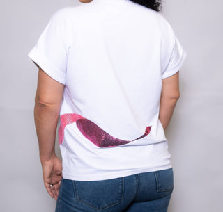 Ribbon & Pearls Breast Cancer Awareness Sequin Tee - Boutique Bella BellaT-Shirt