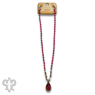 Rice bead necklace with teardrop Austrian crystal - LC - Boutique Bella BellaNecklaces