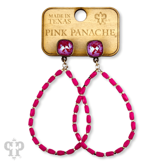 Rice bead teardrop earring with Austrian crystal - Boutique Bella BellaEarrings