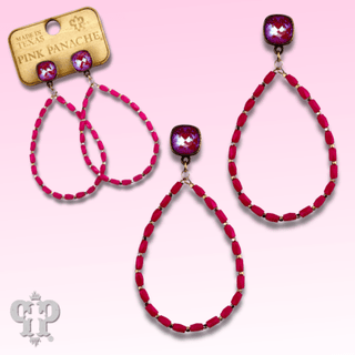 Rice bead teardrop earring with Austrian crystal - Boutique Bella BellaEarrings