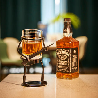 Rifle Hunter Whiskey Glass Bullet Glass Metal Cup Holder Guns Whiskey Scotch Liquor Cup Holder Holds - Boutique Bella Bella