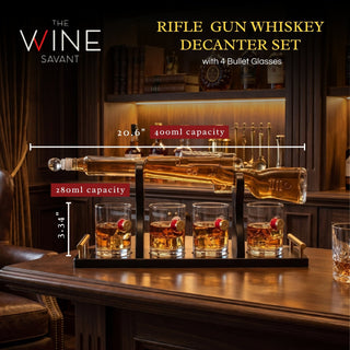 Rifle Whiskey Decanter Premium Barware Gift Elegant Drinkware Collection - Boutique Bella BellaDecanter Sets