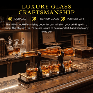Rifle Whiskey Decanter Premium Barware Gift Elegant Drinkware Collection - Boutique Bella BellaDecanter Sets