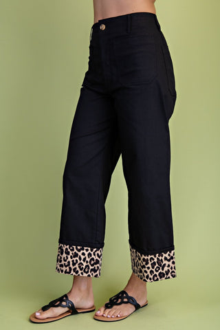 Roam Free Leopard Cropped Pants - Boutique Bella BellaPants