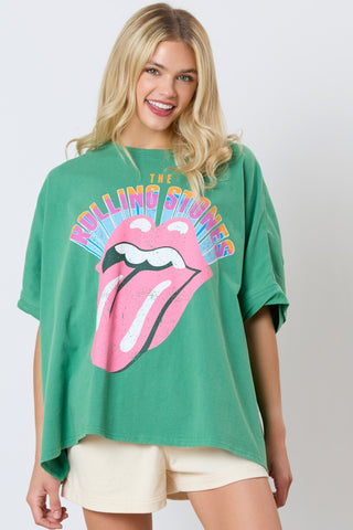 Rolling Stones Graphic Oversized T-Shirt - Boutique Bella Bellatop