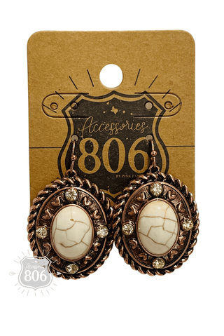 Rope edge oval earring - LC - Boutique Bella BellaEarrings