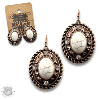 Rope edge oval earring - LC - Boutique Bella BellaEarrings