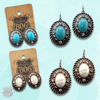 Rope edge oval earring - LC - Boutique Bella BellaEarrings