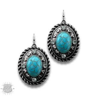 Rope edge oval earring - LC - Boutique Bella BellaEarrings