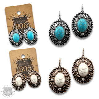Rope edge oval earring - LC - Boutique Bella BellaEarrings