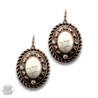 Rope edge oval earring - LC - Boutique Bella BellaEarrings