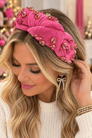 Rosé All Day Jeweled Headband - Boutique Bella BellaHeadband