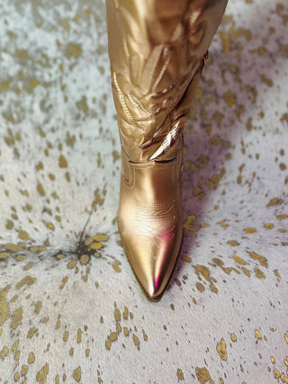 Rose Gold Cowgirl Boots - Boutique Bella Bellashoes