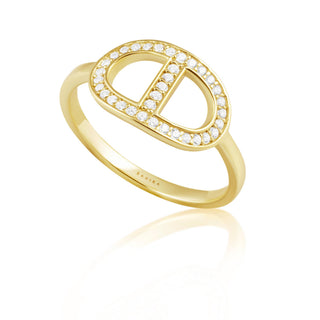 Rosie CZ Signet Ring - Boutique Bella BellaRing