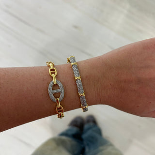 Rosie Two Tone Pave Bracelet - Boutique Bella BellaBracelet