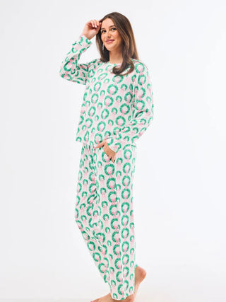 Rosy Wreaths Pj Pant Set - Boutique Bella Bellapajama set