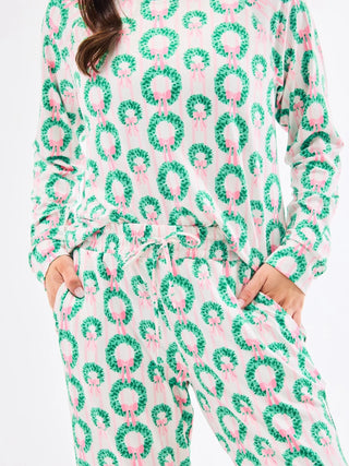 Rosy Wreaths Pj Pant Set - Boutique Bella Bellapajama set