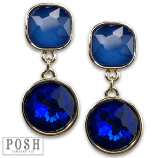 Round and square rhinestone dangle earring - Boutique Bella BellaEarrings