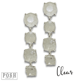 Round rhinestone drop earring - LC - Boutique Bella BellaEarrings