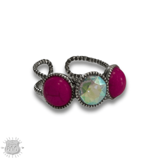 Round stone and iridescent ring - Boutique Bella BellaRings