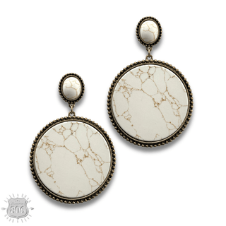 Round stone disc earring, last call - Boutique Bella BellaEarrings