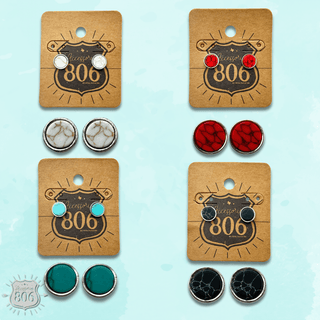 Round stone post earring Last Call - Boutique Bella BellaEarrings