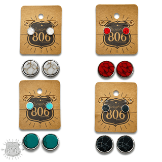 Round stone post earring Last Call - Boutique Bella BellaEarrings