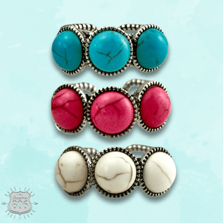 Round stone ring - Boutique Bella BellaRings
