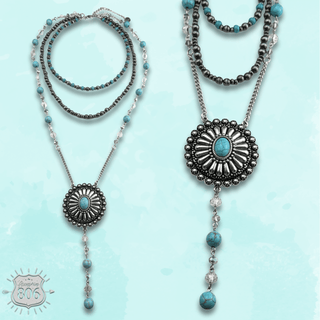 Round western concho necklace - Boutique Bella BellaNecklaces